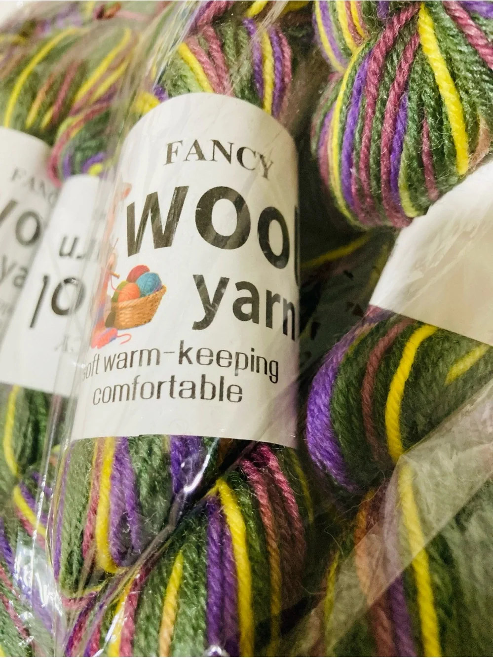 10NWT Fancy Wool Yarn 490+g 85% Australian Wool 10% Camel 🐪 5% Anti-Pilling Fibe
